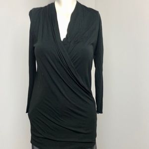 Aritzia Wilfred Black Long Sleeve Wrap Top Size M